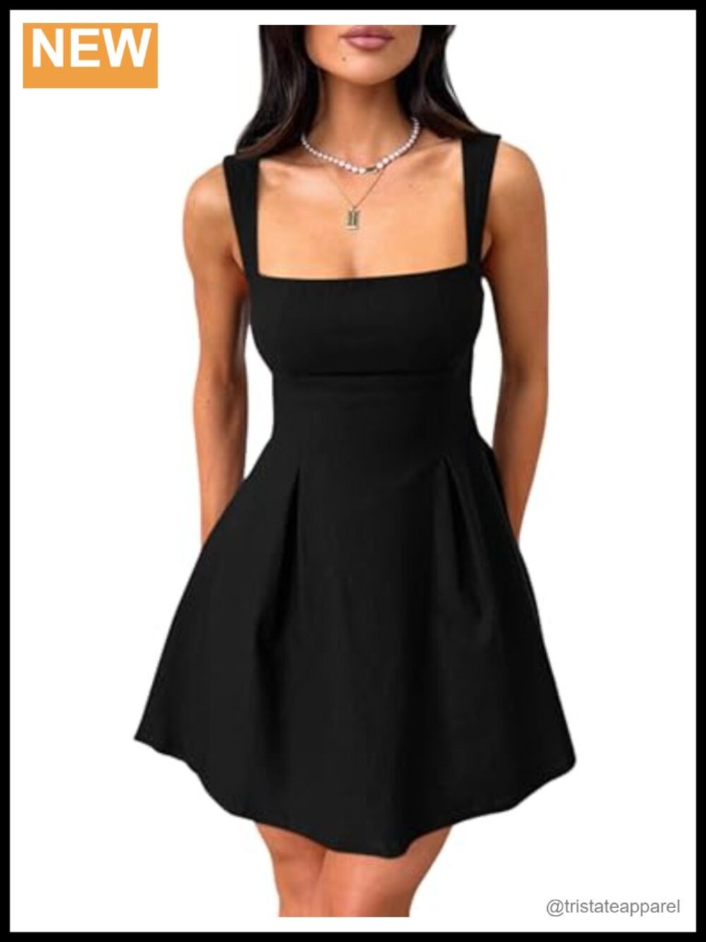 Sleeveless Square Neck Bow Tie A-Line Mini Dress - Sexy Party Club Night Out